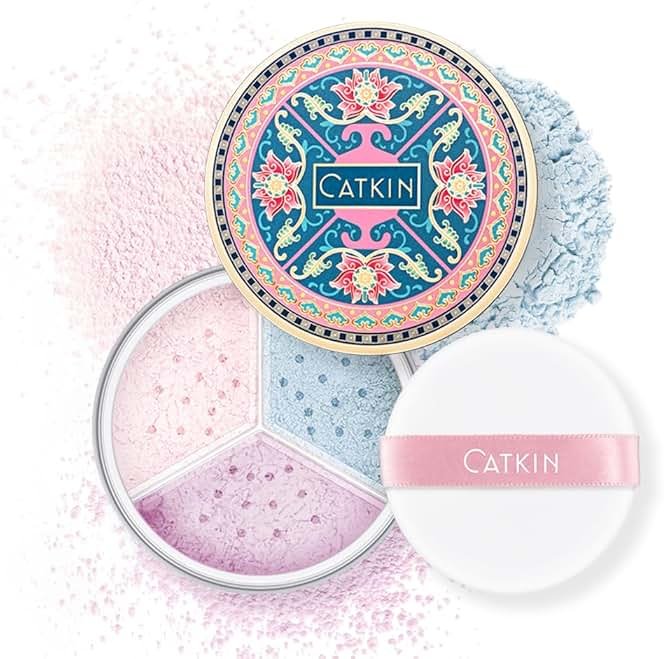 CATKIN Loose Setting Powder - Translucent Matte Finishing Powder, 3 Colors Even Skin Tone, Oil Control Makeup Pore Minimizing Powder with Velour Puff (0.42oz, C04 Matte for Dry Skin) - Product Image