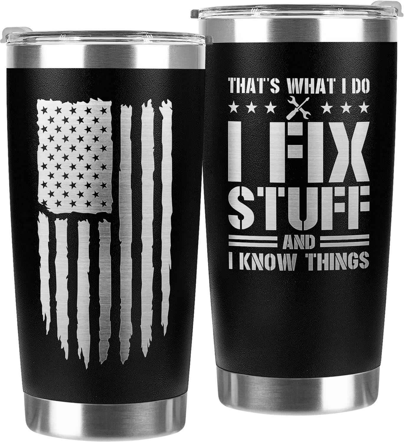 94Bright Gifts for Men, Dad, Husband, Grandpa, Mechanic Father, Handyman - Birthday Gifts for Men - Dad Birthday Gifts from Daughter, Son - Mens Birthday Gift Ideas - Black Tumbler 20 Oz - Product Image
