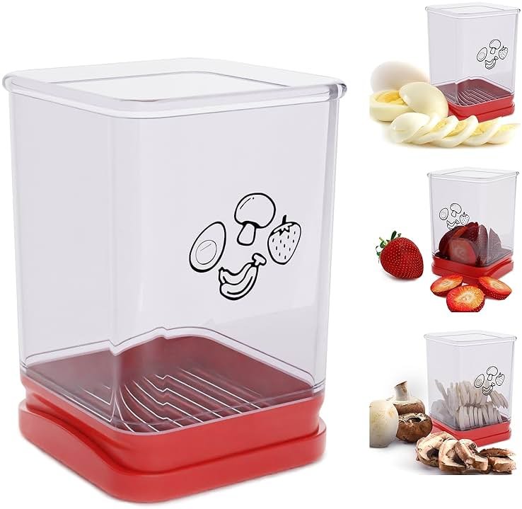 Tewodila Fruit Slicer Cup, Speed Cutter for Strawberry Banana Grape Egg, Stainless Steel Vegetable Cutting Kitchen Gadget, Kitchen Portable Slicing Tool (1 pcs) - Product Image