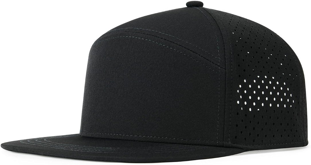 FEINION Men Flat Brim Adjustable Performance Hat Snapback Laser Perforated Baseball Cap - Product Image