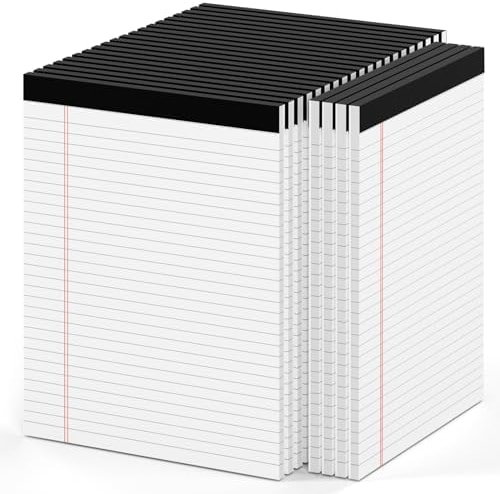 24 Pack Legal Pads 8.5 x 11 Note Pads 8.5 x 11 Inch Notepad 720 Sheets Writing Pads Wide Ruled Lined Paper Pads White Paper Note Pads 8.5 x 11 with 30 Sheets Per Legal Pad for School, Office, Home - Product Image