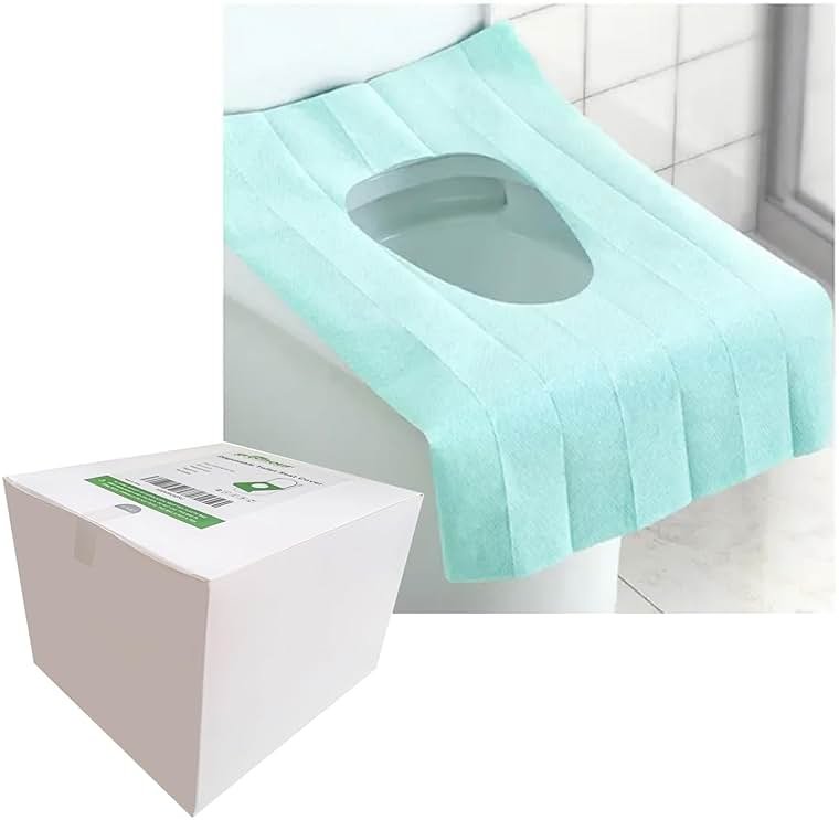 Greenour Disposable Toilet Seat Covers | 60 Travel Pack | Extra Thick & Waterproof | Sticker-Free Design for Adults & Kids | Great for Public Toilets (Airplane, Restroom, Outdoors) - Product Image