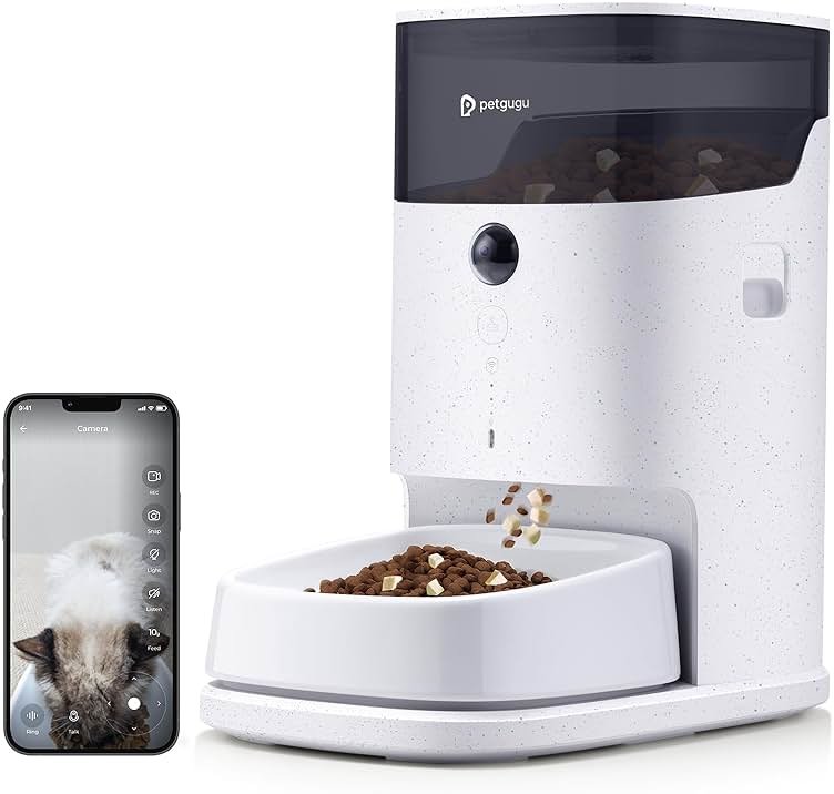 PF2 2.4G Healthy Automatic Cat feeder, 3.5L Automatic Dog Feeder with Video and Voice Call, APP data monitoring, Ceramic Bowl, Customized Timed Feeding,Freshness Preservation,Easy Removal for Cleaning - Product Image
