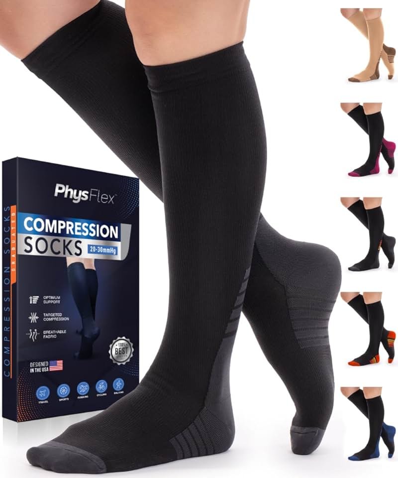 Compression Socks for Women & Men 20-30 mmHg – Circulation Support for Nurses, Travel, Flight, Running & Everyday Wear - Product Image