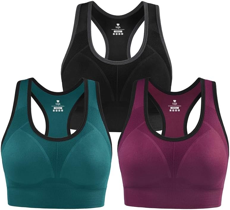 IUGA Sports Bras for Women High Impact Racerback Sports Bra Seamless Padded Sports Bra Yoga Bras Workout Bra Activewear Bra - Product Image