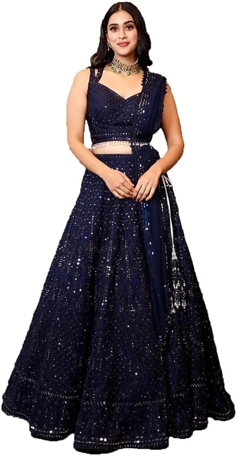 STELLACOUTURE indian ready to wear lehenga choli for women flared party night with stitched blouse 8261-U - Product Image