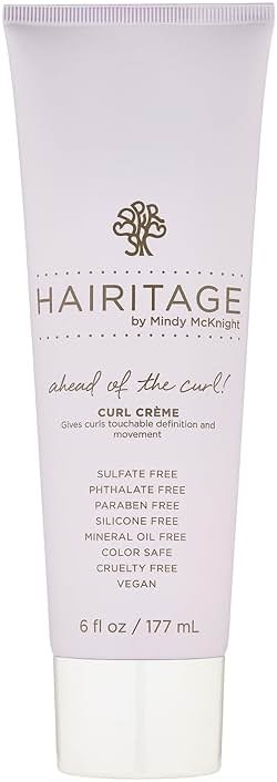 Hairitage Hydrating Jojoba Oil Curl Cream for Curly Hair - Moisturizing Anti Frizz Styling Product for High Definition Curls for Women + Men - Bounce + Shine for Fine + Thick Hair - Color Safe + Vegan - Product Image
