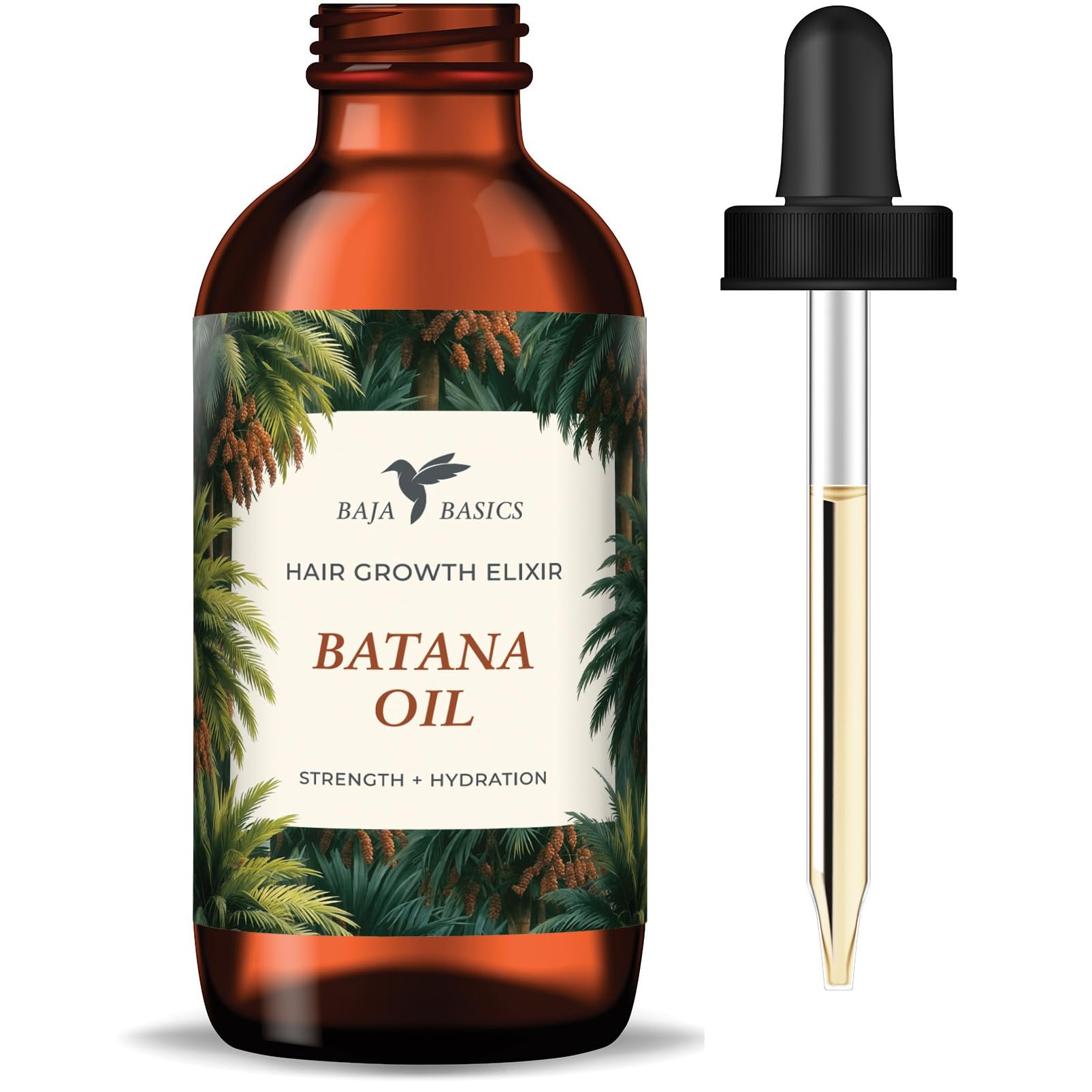 Baja Basics Batana Oil for Hair Growth with Argan Oil for Hair, Jamaican Black Castor Oil, Thickening, Strengthening, Moisturizing, Hydrating for Dry Hair and All Hair Types for Men and Women 1oz - Product Image