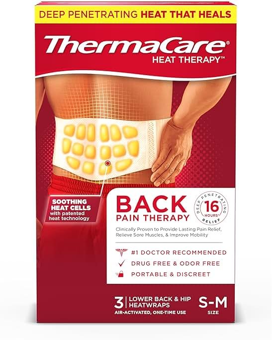 ThermaCare Advanced Back & Hip Heat Wraps for Lower Back Pain Relief - Heating Pads with 16-Hour Heat Therapy - Adhesive Heat Wraps for Muscle & Joint Pain, Flexible Fit Design - 3 Count - Product Image