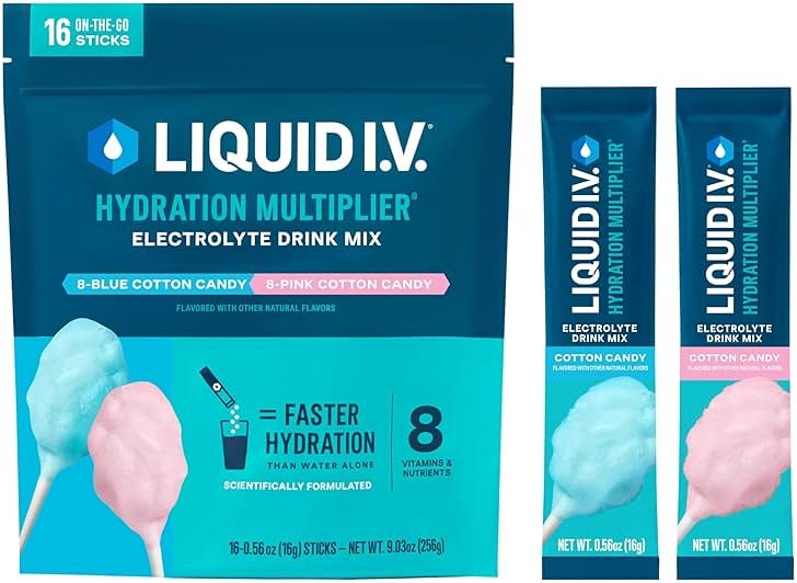 Liquid I.V.® Hydration Multiplier - Cotton Candy | Electrolyte Powder Drink Mix | 1 Pack (16 Servings) - Product Image