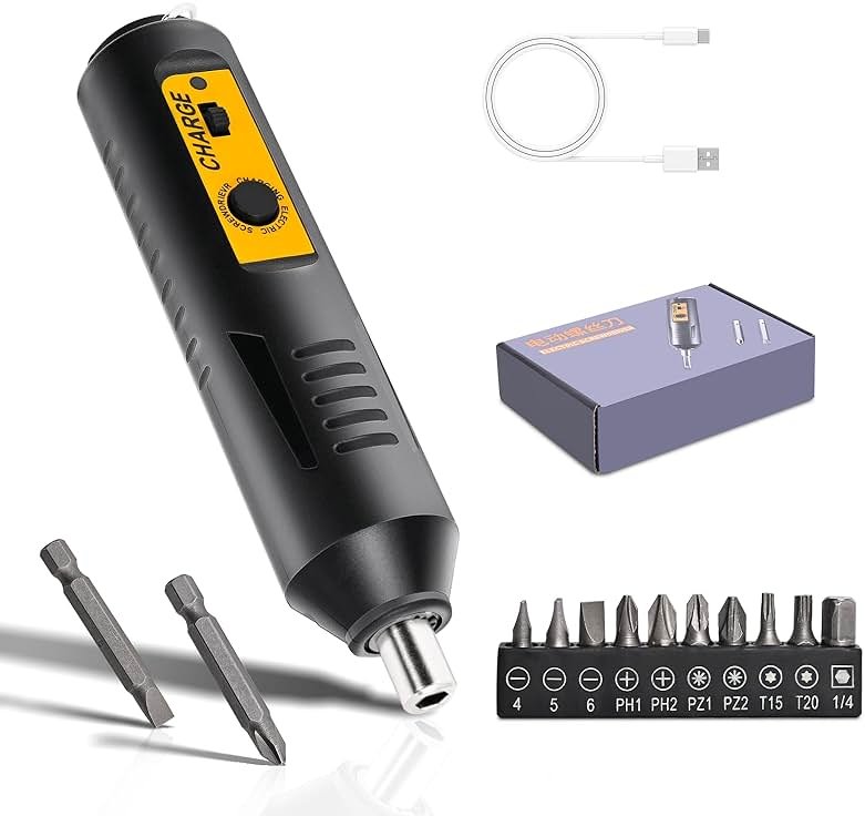 JULIXIN Cordless Screwdriver Rechargeable – Compact Battery Operated Electric Screw Driver with Magnetic Bits, Type-C Charging, 12 Bits & Storage Box – Small Power Screwdriver for DIY & Repairs - Product Image