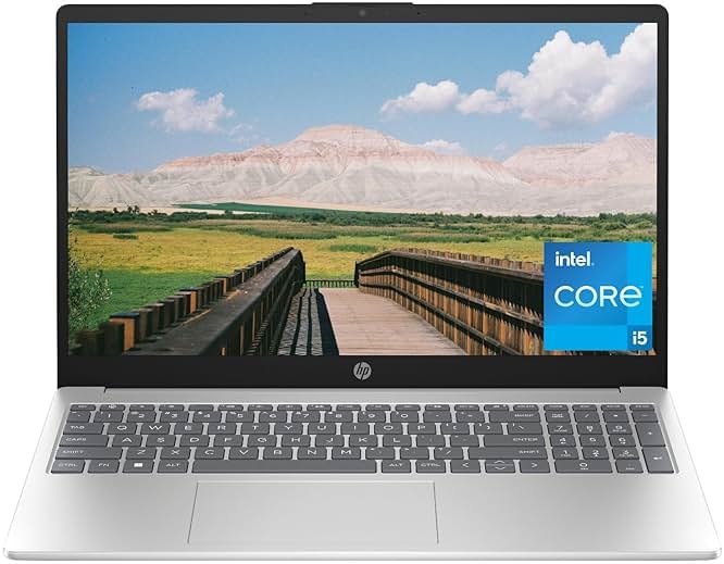 HP 15 inch Laptop, HD Display, 13th Generation Intel Core i5-1334U, 8 GB RAM, 512 GB SSD, Intel Iris Xe Graphics, Windows 11 Home, 15-fd0012nr (2024) - Product Image