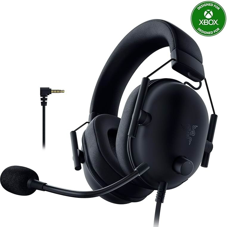Razer BlackShark V2 X Xbox Gaming Headset: 50mm Drivers - Cardioid Mic - Lightweight - Comfortable, Noise Isolating Earcups - for Xbox Series X, Series S, PS5, PC, Switch via 3.5mm Audio Jack - Black - Product Image