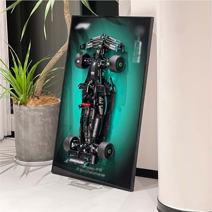 iLuane Display Wallboard for LEGO Technic Mercedes-AMG W14 E 42171 Model Car Building Sets, Adult Collectibles Wall Mount, Room or Office Decor for Men & Women, Gradient Color (No Car Included) - Product Image