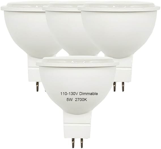 Generic Mr16 gu5.3 led Bulb 120v dimmable 5W 2700K Warm White Spot Light Equivalent to 40w 50w Halogen Bulb for Tracking Light (110-130V Dimmable 2700K) - Product Image