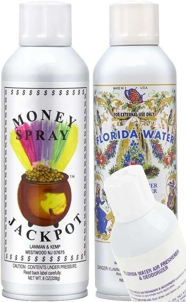 Florida Water Air Freshener & Deodorizer 8oz + Money Spray Jackpot 8oz - Lanman & Kemp Room Spray - Product Image
