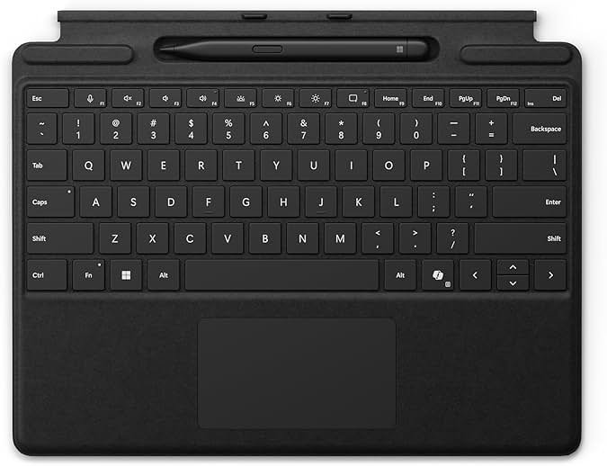 Microsoft Surface Pro Keyboard with Slim Pen 2 Bundle for Pro Copilot+ (11th Edition), Pro 9 and Pro 8, Alcantara Material, Black - Product Image