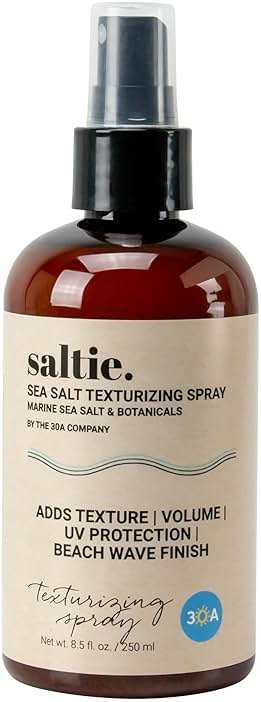 Saltie BY 30A Sea Salt Texturizing Spray Adds Volume, UV Protection, Beach Wave Finish | For All Hair Types (8.5 fl. oz./250ml) - Product Image