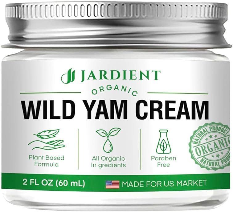 Jardient Wild Yam Cream Hormone Balance: Australia Dr. Barbara O'neill Recommended Organic Formula for Menopause Relief & Menstrual Support Like Hot Flashes Night Sweats - Product Image