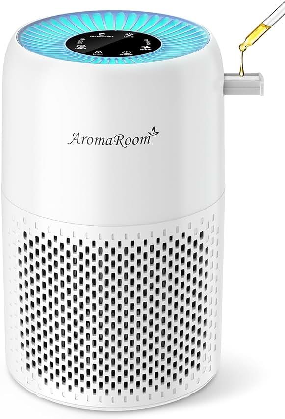 AromaRoom Air Purifiers for Bedroom with True HEPA13 Filters 3-in-1, Pet Air Purifier with Aroma Pad for Wildfires Smoke Pollen Dander, 22dB Quiet Air Cleaners for Baby Room Office Dorm - Product Image