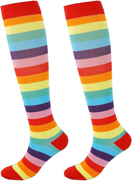 Junely Compression Socks for Women Knee High for Running Athletic Nurses Pregnant Women Work Support Travel Flight Sports - Product Image