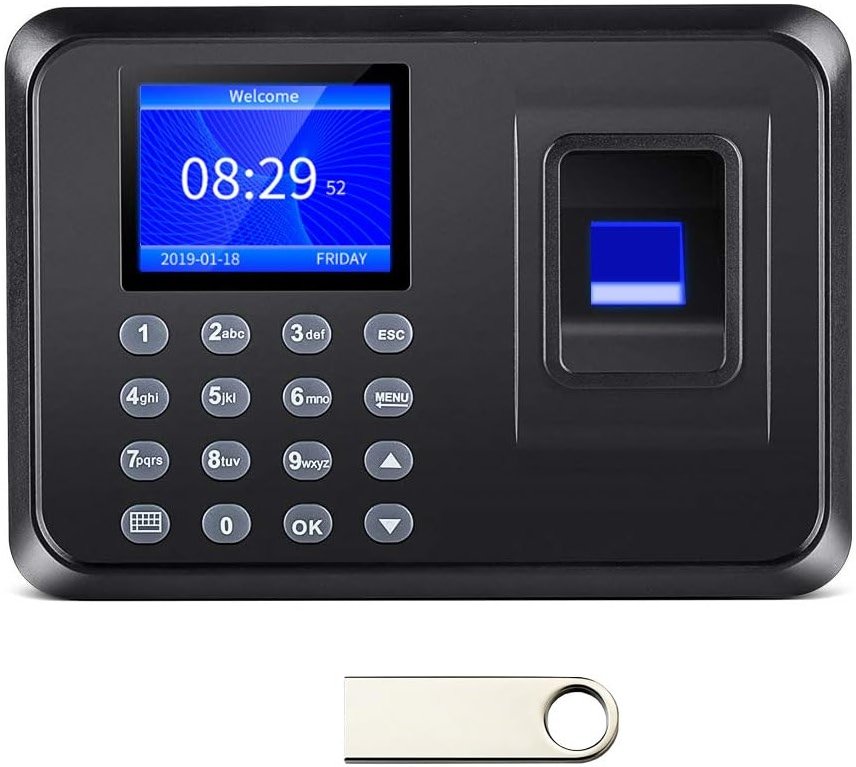 MIKONIYA Time Clock,Time Clocks for Employees Small Business,Attendance Machine with Fingerprint,Password Punching in One,Office Fingerprint Time Clock with 500 Faces (F01) - Product Image