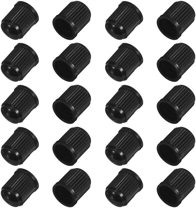 20PCS Tire Valve Stem Caps, Tire Valve Dust Caps Air Caps Cover with O Rubber Seal, Corrosion Resistant Auto Accessories Universal Stem Covers for Trucks Motorcycles Bicycles SUVs (Black) - Product Image