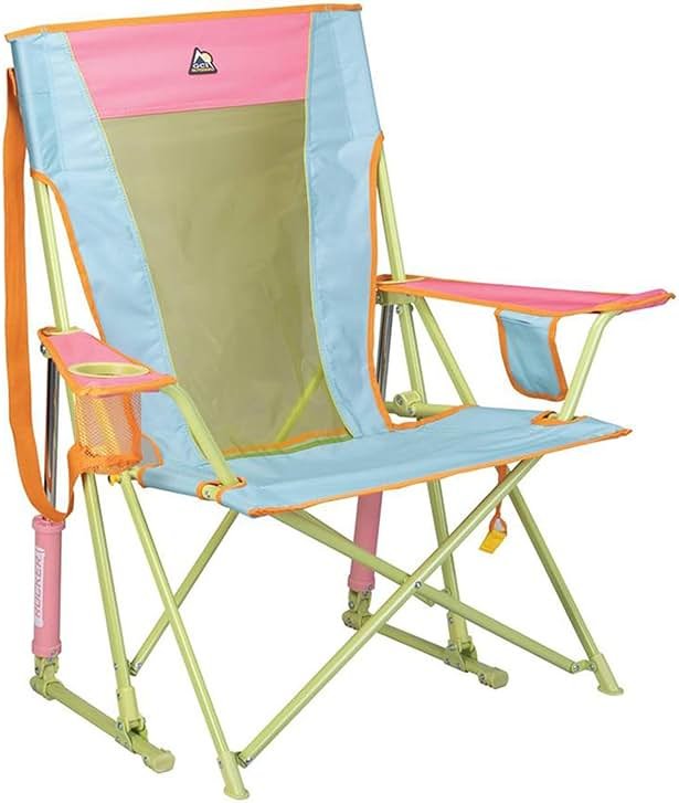 GCI Outdoor Comfort Pro Rocker Camping Chair | Portable Folding Rocking Chair with Durable Armrests & Drink Holder — Sweet Tea - Product Image