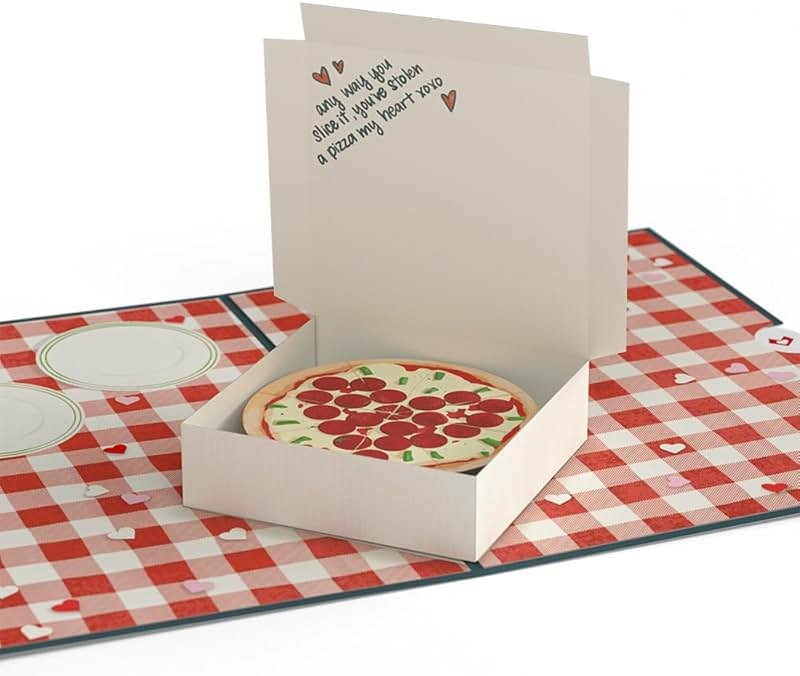 Lovepop Everyday Pop-Up Card for Her, Him - 3D Love Novelty Greeting Cards - Pizza Stolen a Pizza My Heart - 5" x 7" - Blank Notecard & Envelope Included - Product Image
