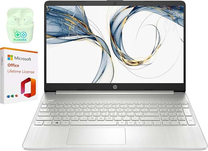 HP Laptop, 15.6 inch Business & Student Laptop Computer, Windows 11 Home Laptop with Microsoft Office Lifetime License, Intel Core i5-1135G7 Processor, 36GB RAM 1TB SSD, Plusera Earphone, Silver - Product Image