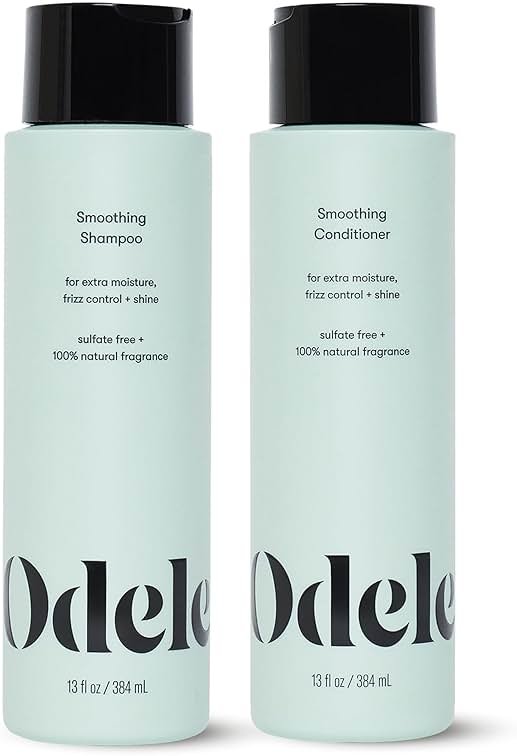 Odele Smoothing Sulfate-Free Shampoo & Conditioner Set for Moisture, Frizz Control, Shine, and Straight to Curly Hair Types, 13 Fl Oz Each (2-Pack) - Product Image