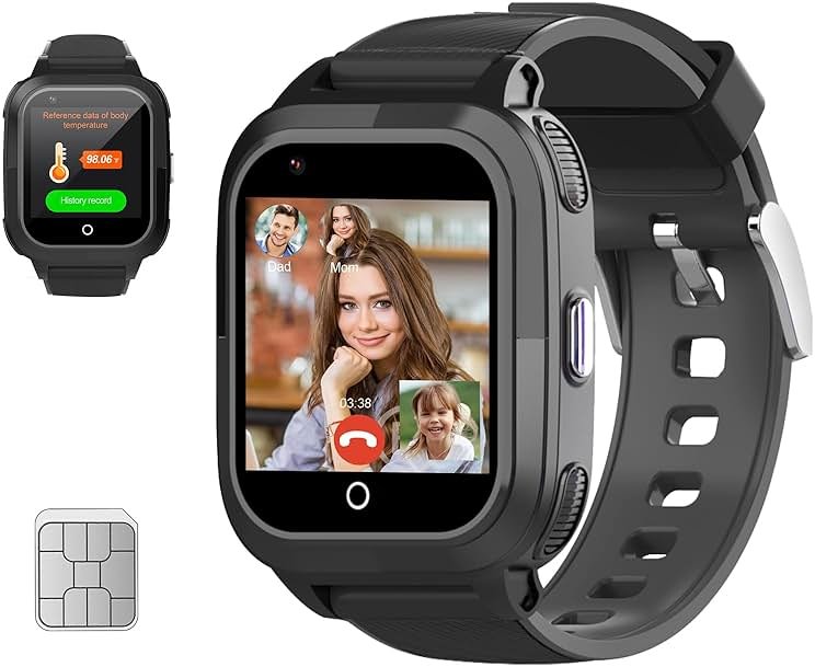 wonlex Upgraded Smart Watches with Whatsapp Calling, 4G Kids Smartwatches GPS Tracker Body Temperature Message SOS Camera for Boys Girls Aged 6-15 - Product Image