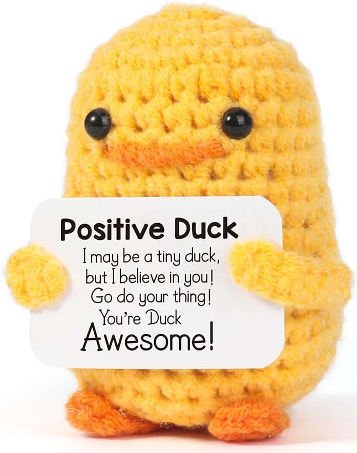 MBL Birthday Inspirational Gifts for Women - Crochet Duck Back to School Cheer Up Motivational Positive Feel Better Stress Relief Gifts for Kids College Students Friends Her Him Boss Nurses Coworkers - Product Image