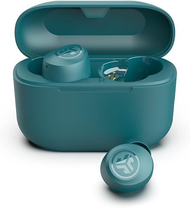 JLab Go Air Pop+, True Wireless Earbuds, Bluetooth Earbuds with Microphone, Dual Connect, USB-C Charging Case, Teal - Product Image