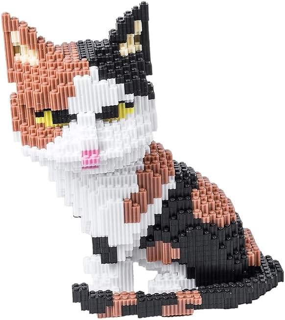 AHZILEI Cat Building Blocks Sets 3D Puzzles Toys Ornaments, 4800pcs Particle Building Blocks, Improve Thinking Concentration, Kids Toys Gifts - Product Image