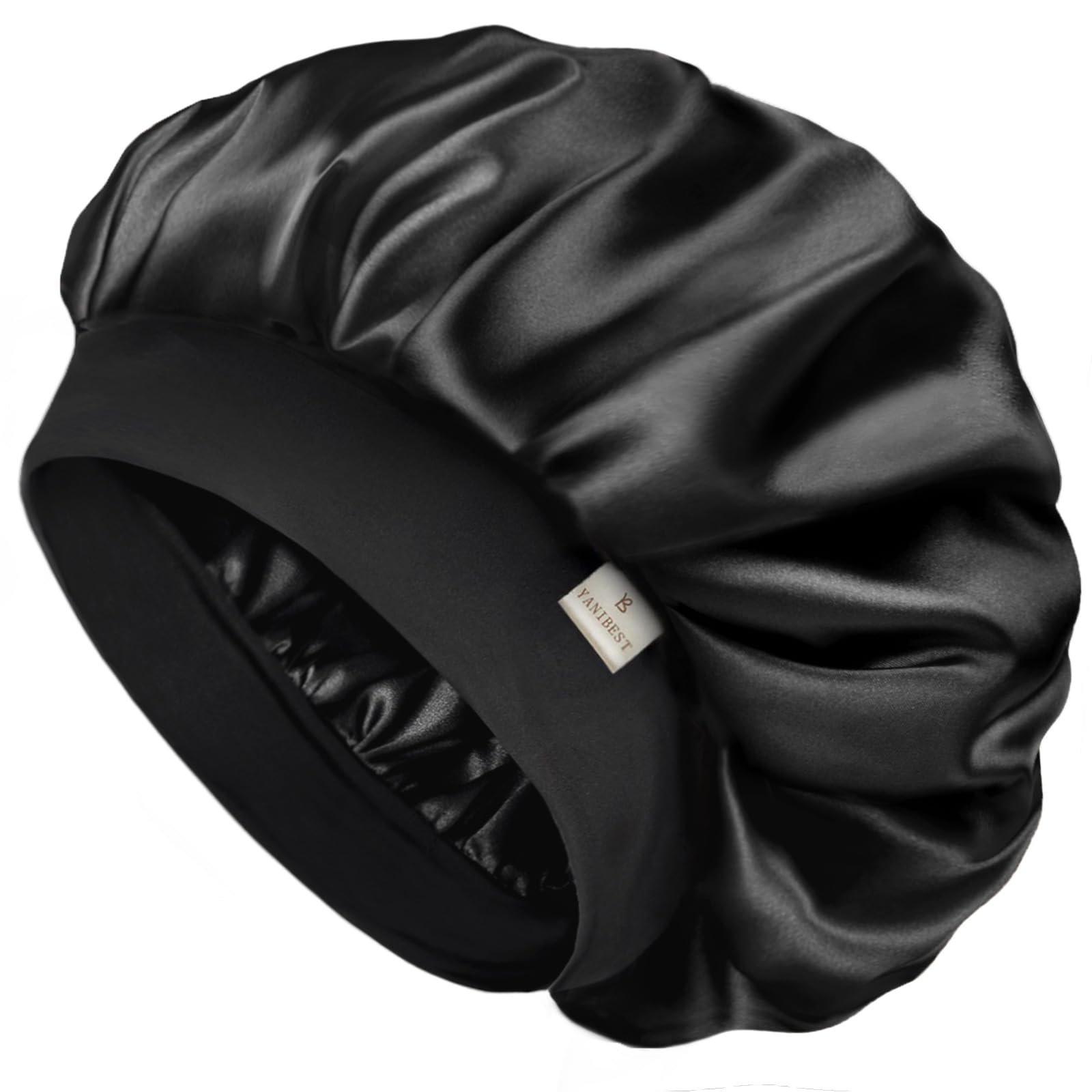 YANIBEST Silk Bonnet for Men Women Hair Bonnet for Sleeping Double Layer Satin Bonnet for Natural Curly Hair Unisex Sleep Cap - Product Image