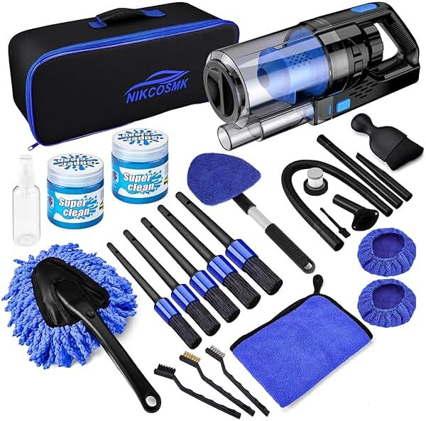 17pcs Car Detailing Kit Interior Cleaner, Car Interior Cleaning Kit with Handheld Car Vacuum, Car Detailing Brushes, Windshield Cleaning Tool, Car Cleaning Supplies, Car Accessories for Men, Women - Product Image