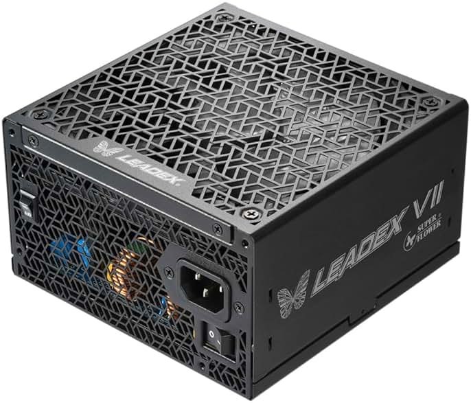 Super Flower Leadex VII XG 1000W 80+ Gold, Cybenetics Platinum, Full Modular, ATX 3.1 & PCIe 5.1, W/12VHPWR Cable (2x8pin - 16pin Native Cables), Power Supply, FDB Fan, SF-1000F14XG, Black Version - Product Image