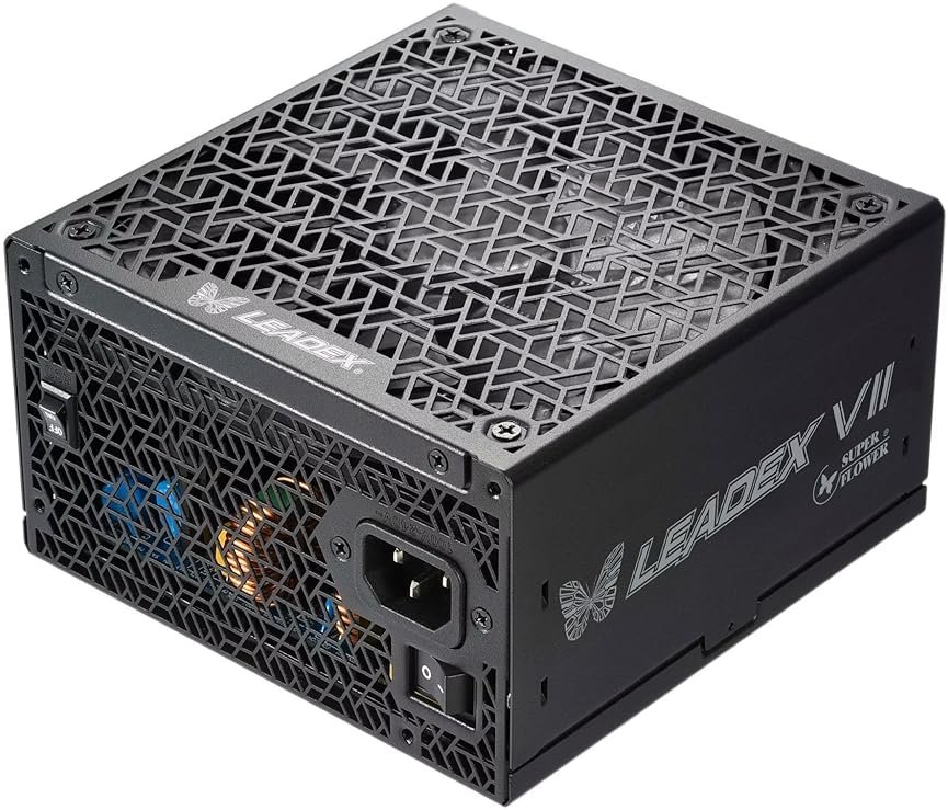 Super Flower Leadex VII XP PRO 1000W 80+ Platinum, Cybenetics Platinum, Full Modular, ATX 3.1 & PCIe 5.1, W/12VHPWR (2x8pin-16pin Native Cables), FDB Fan, SF-1000F14XP, Black - Product Image