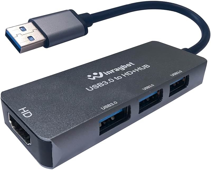 USB to HDMI Adapter,USB hub with HDMI,USB 3.0 to HD,HDMI to USB Adapter for Monitor,USB hub for Laptop with HD Supports Mac & Windows - Product Image