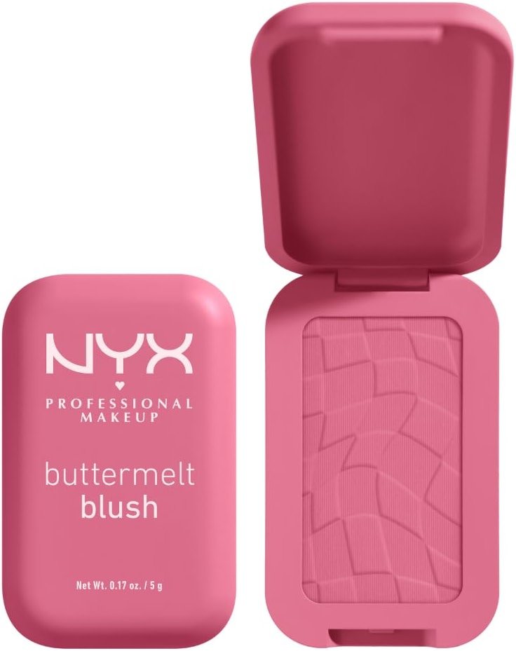 NYX PROFESSIONAL MAKEUP Buttermelt Powder Blush, Fade and Transfer-Resistant Blush, Up to 12HR Make Up Wear, Vegan Formula - For The Butta - Product Image