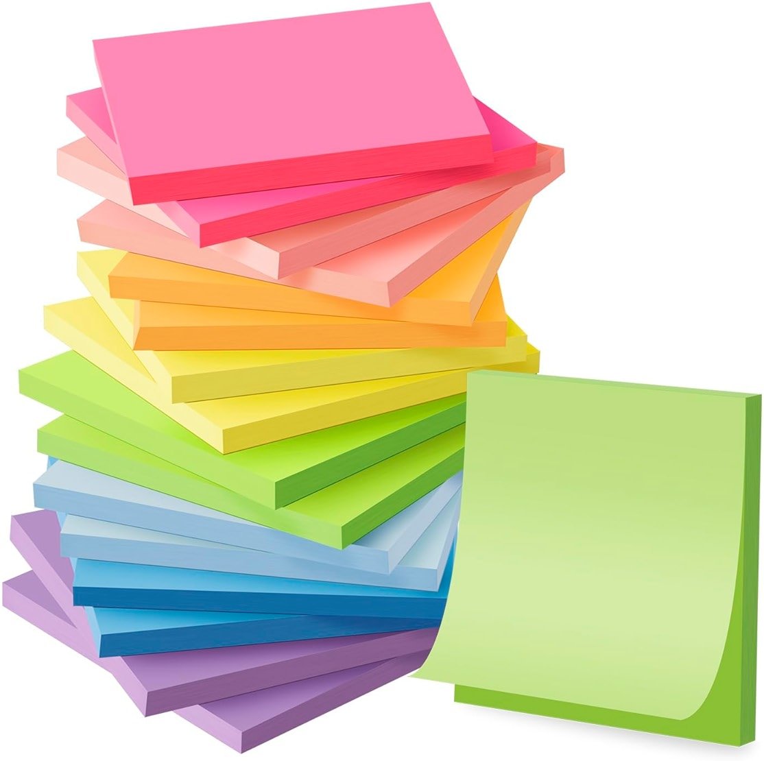 (16 Pack) Sticky Notes 3x3, Self-Stick Pads Bright Colors Sticky Note, Recyclable, Easy to Stick for Home, Office, Notebook - Product Image
