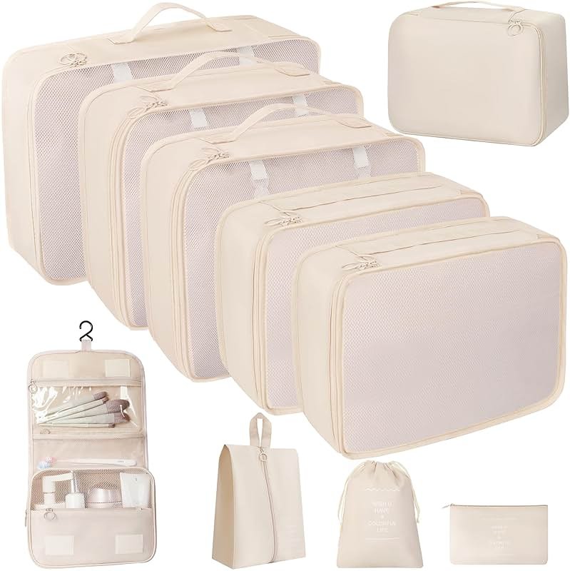 10 Pcs Set Packing Cubes - Travel Packing Organizers, Expandable Suitcase Organizer, Luggage Organizer Bags - Product Image