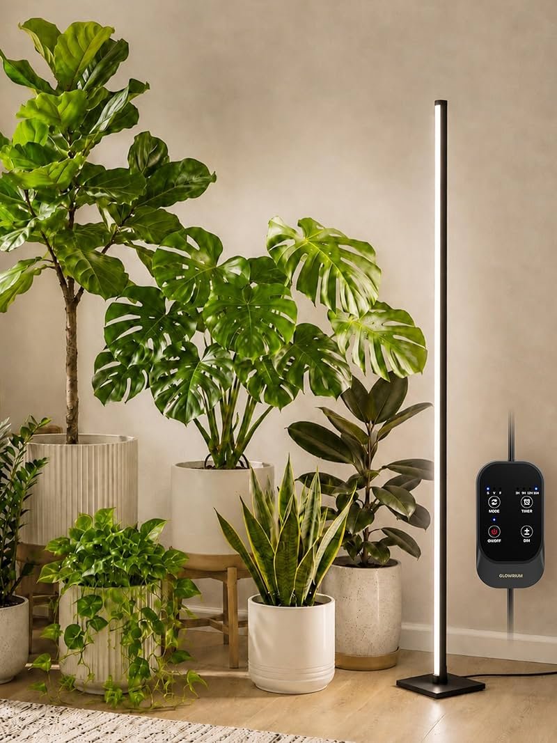 GLOWRIUM Grow Lights for Indoor Plants, 36W Vertical Plant Grow Lights with Auto-Timer, Full Spectrum LED Standing Plant Grow Light, 3 Light Modes, 6-Level Dimmable (60in) - Product Image