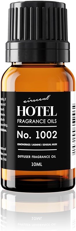 AirScent Hotel Diffuser Oil No. 1002 - Lemongrass Jasmine Amber - Hotel Scent Dupe - Premium Fragrance Oil for Ultrasonic and Waterless Diffusers and Crafting - 10 mL, .34 fl oz Glass Dropper Bottle - Product Image