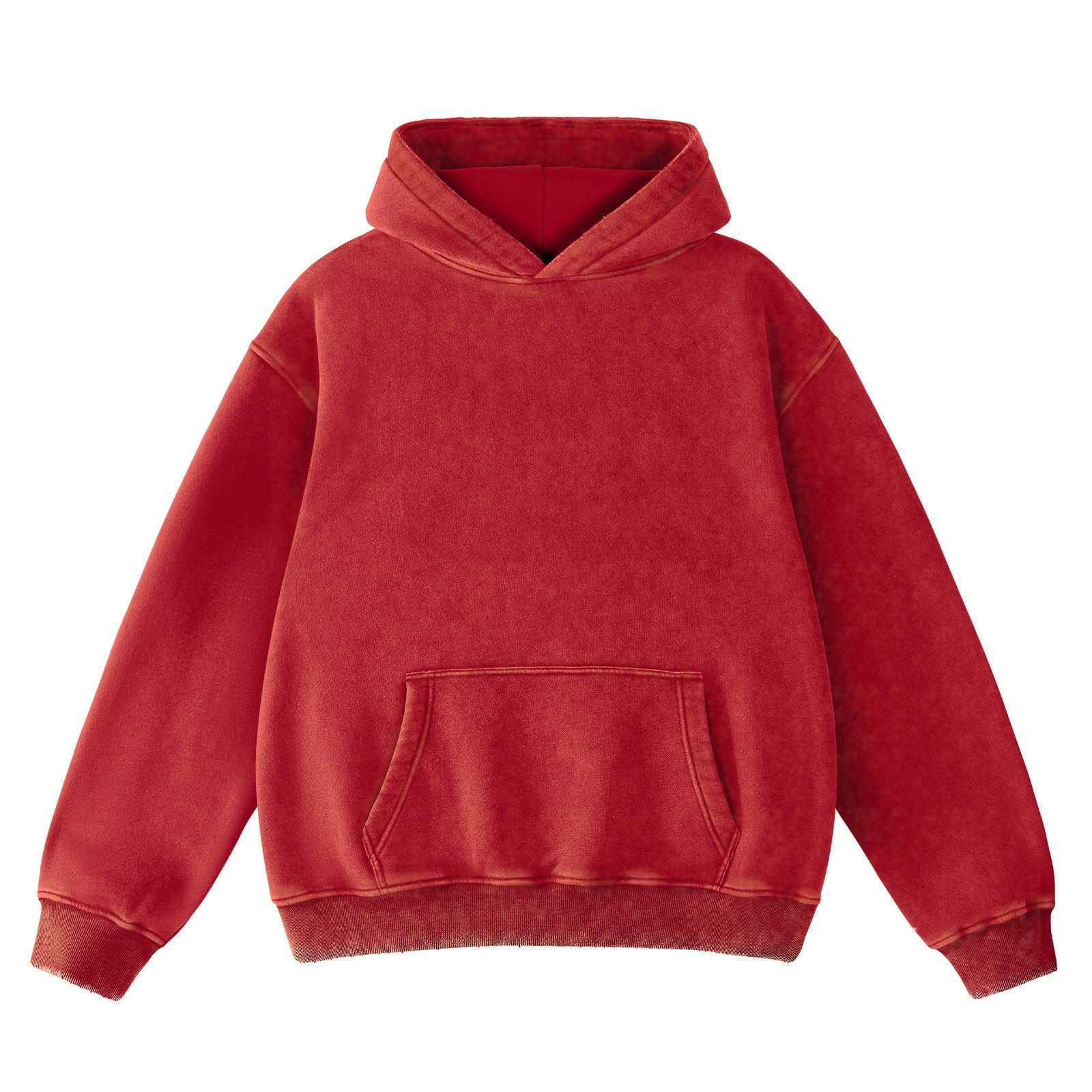 FAIABLE Womens Oversized Acid Wash Hoodie Unisex Heavyweight Cotton Hoodies Fleece Vintage Washed Sweatshirt Women Men - Product Image