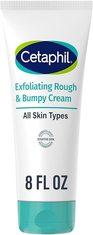 Cetaphil Exfoliating Rough & Bumpy Cream, Lightweight Cream for All Skin Types, 8 oz Tube, 20% Urea, Gently Exfoliates, Refines Skin Texture, Dermatologist Recommended Brand - Product Image
