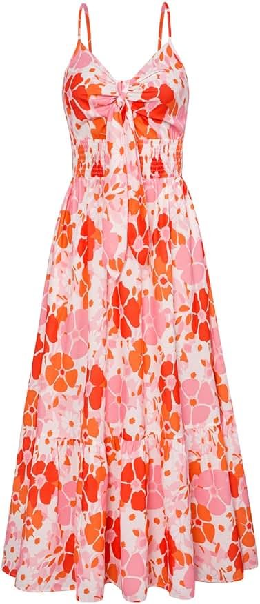 GRACE KARIN Womens Summer Floral Maxi Dresses 2026 Long Flowy Boho Dress Beach Vacation Sundresses Casual Clothes with Pocket - Product Image