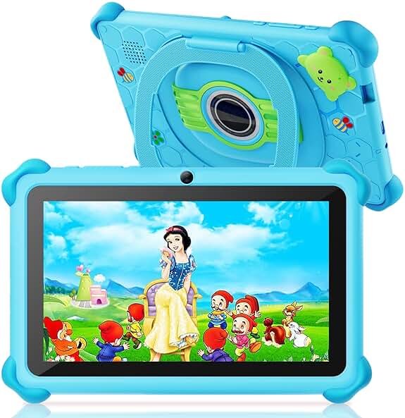 Trayoo Kids Tablet, 7 inch Tablets for Kids, 32GB Toddler Tablet with Case Included, Parental Control, Dual Camera, GMS, WiFi (Blue) - Product Image