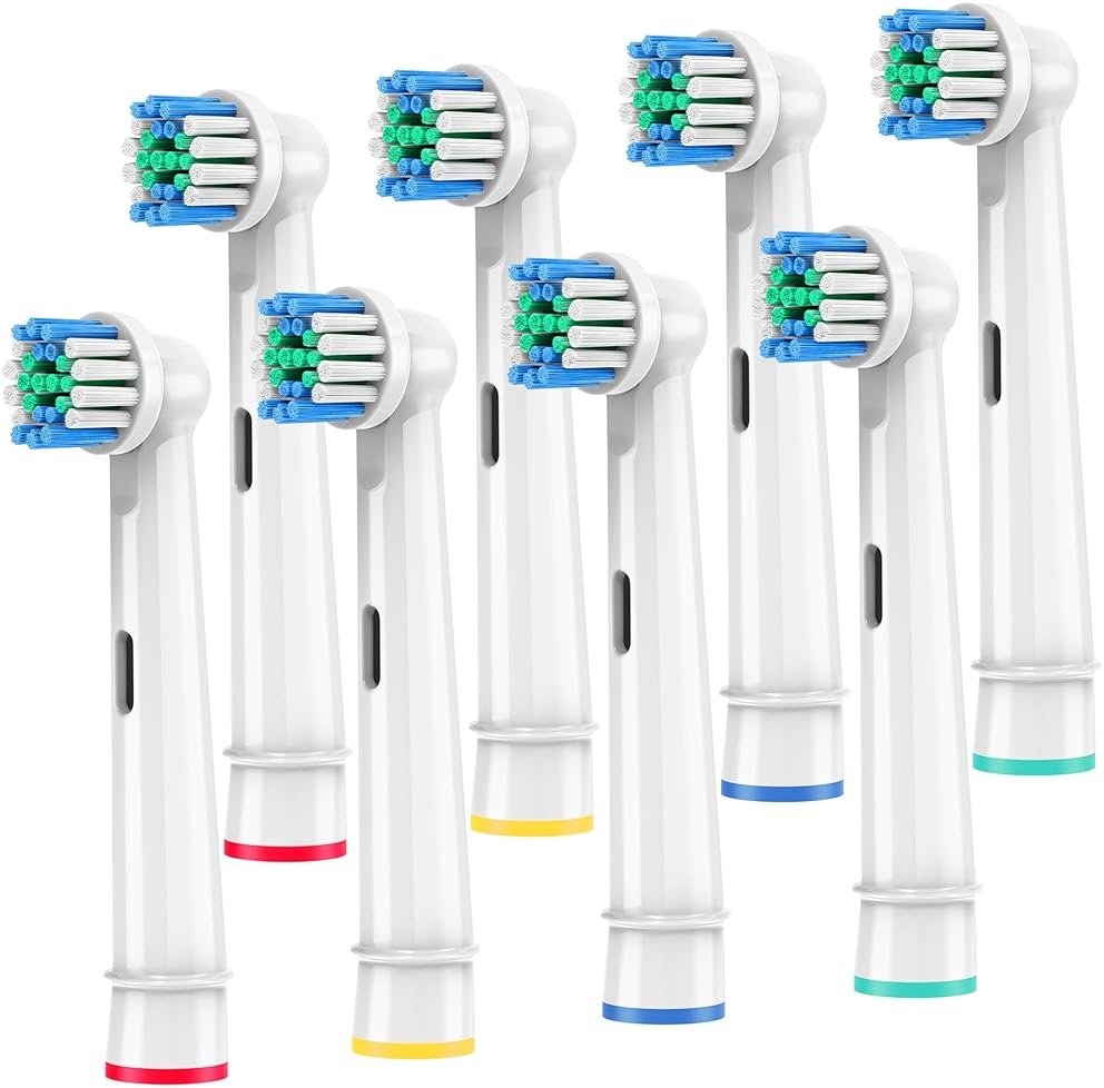 Replacement Toothbrush Heads Compatible with Oral B Braun,8 Pack Professional Electric Brush Heads for Oral B Replacement Heads Refill Pro 500/1000/1500/3000/3757/5000/7000/7500/8000 - Product Image